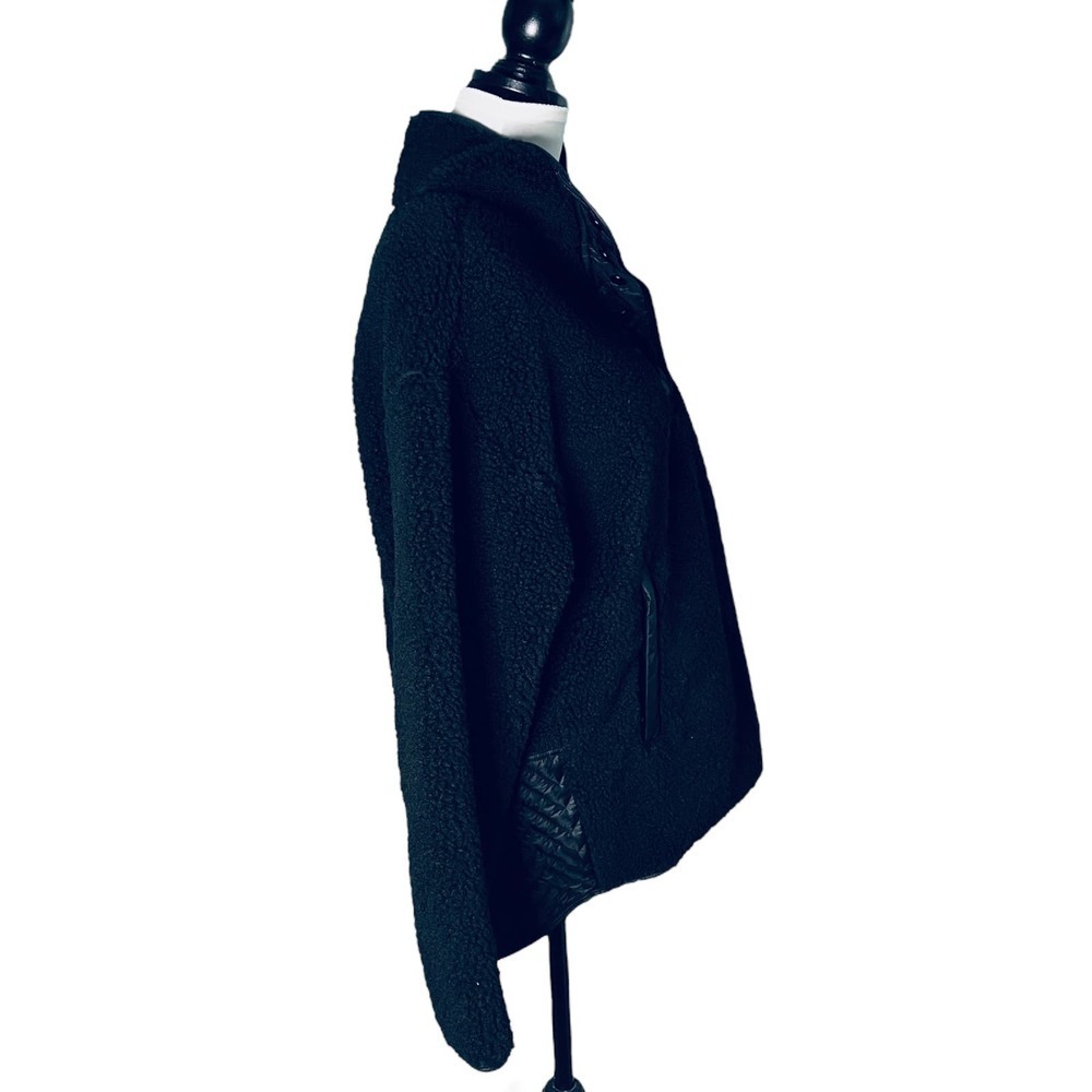 Athleta Cozy Sherpa Snap Sweatshirt Black Size Medium - Picture 7 of 12